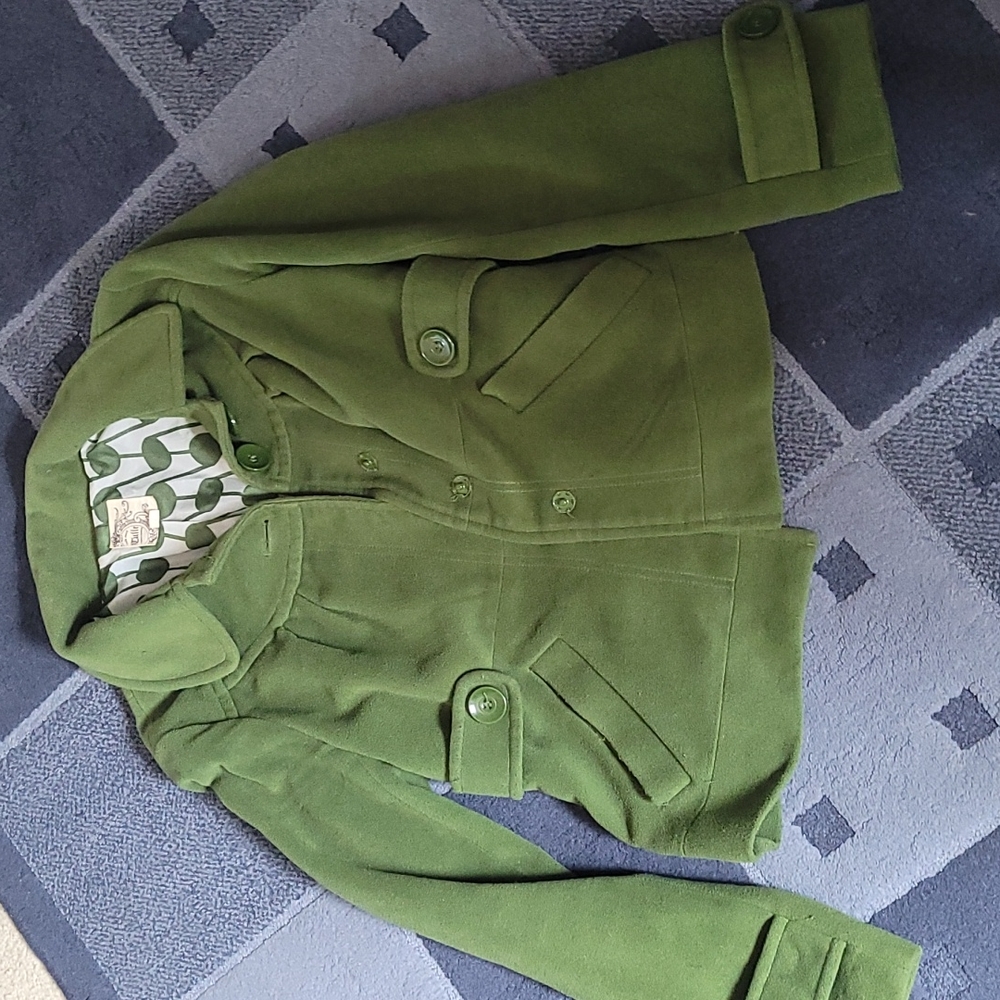 Short Green Tulle pea coat